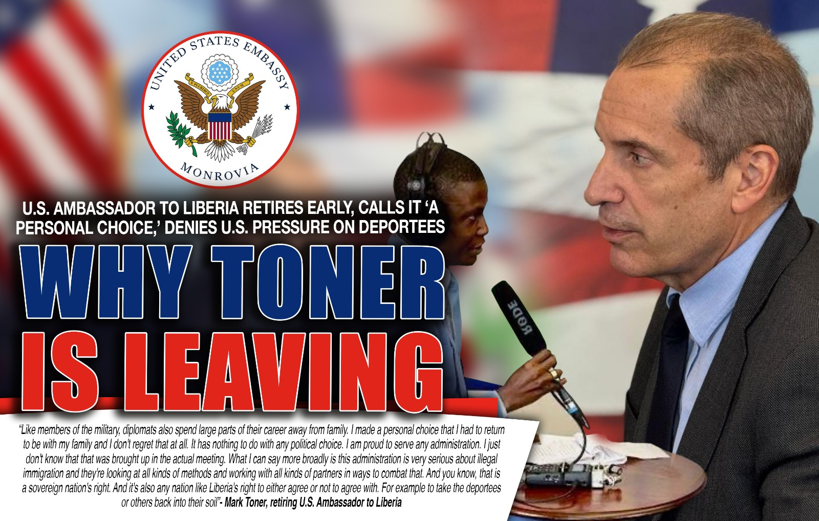 U.S. Ambassador to Liberia Retires Early, Calls It “a Personal Choice,” Denies U.S. Pressure on Deportees 